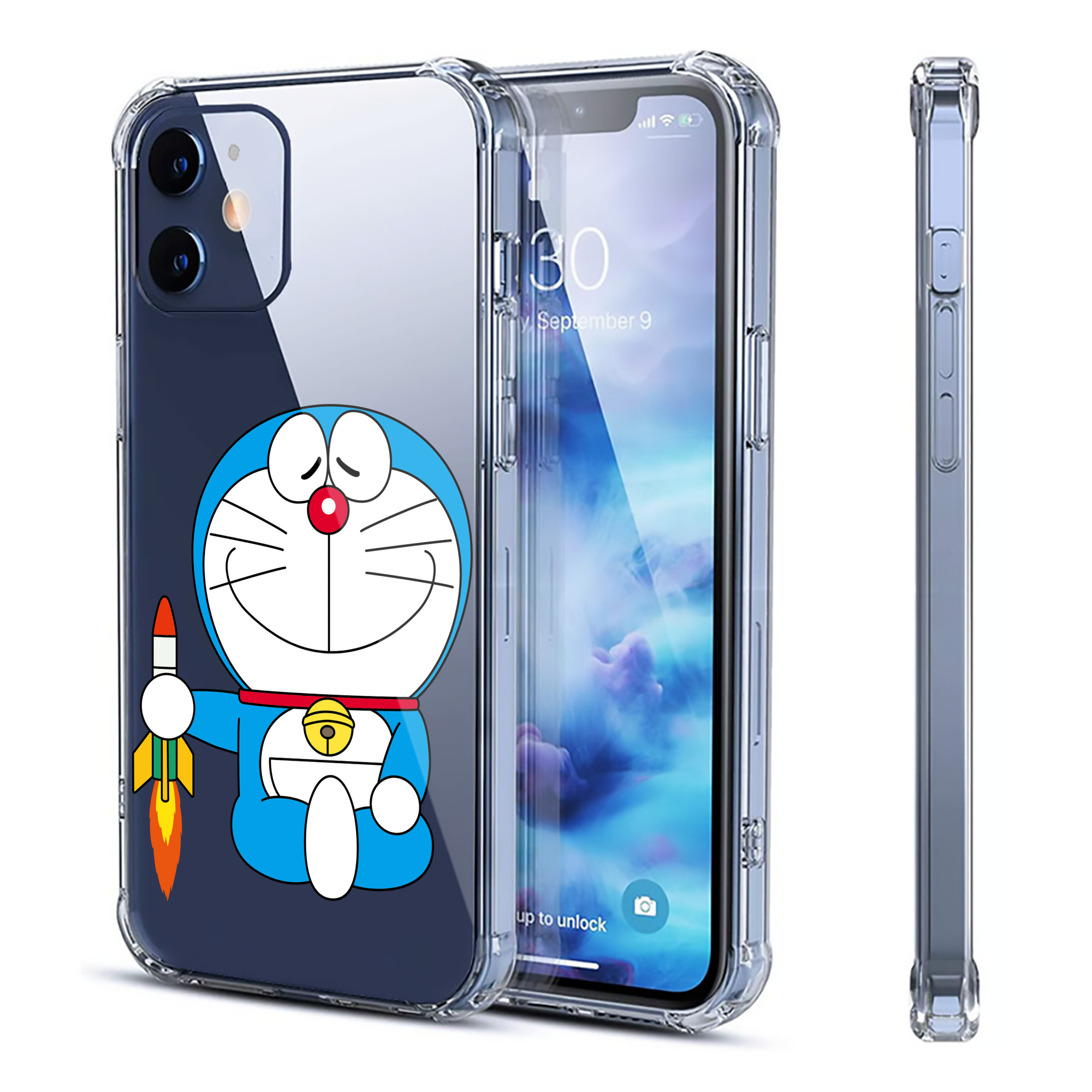 （画像用） ドラえもん Doraemon 【iPhone 12シリーズ対応】透明スマホケース（クリアソフトケース）